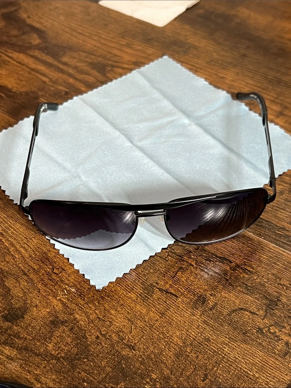 Timberland Black Frames with Dark Purple Lenses Aviator Sunglasses